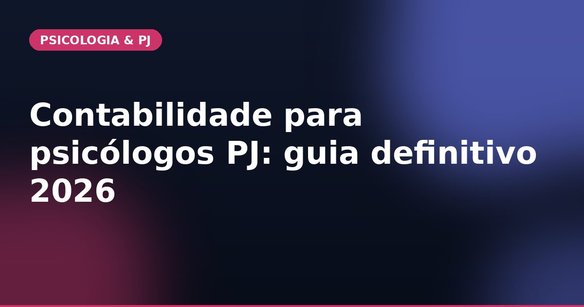 Contabilidade para psicólogos