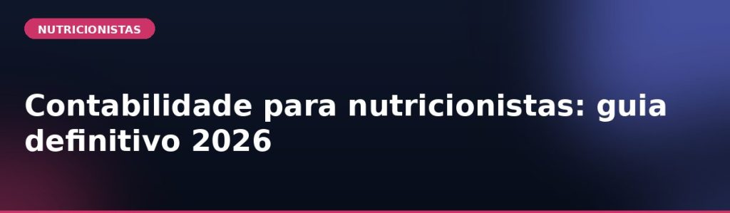 Contabilidade para Nutricionistas