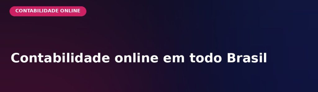 Banner promocional com o texto:'Contabilidade online em todo Brasil' e selo 'CONTABILIDADE ONLINE' no canto superior esquerdo.