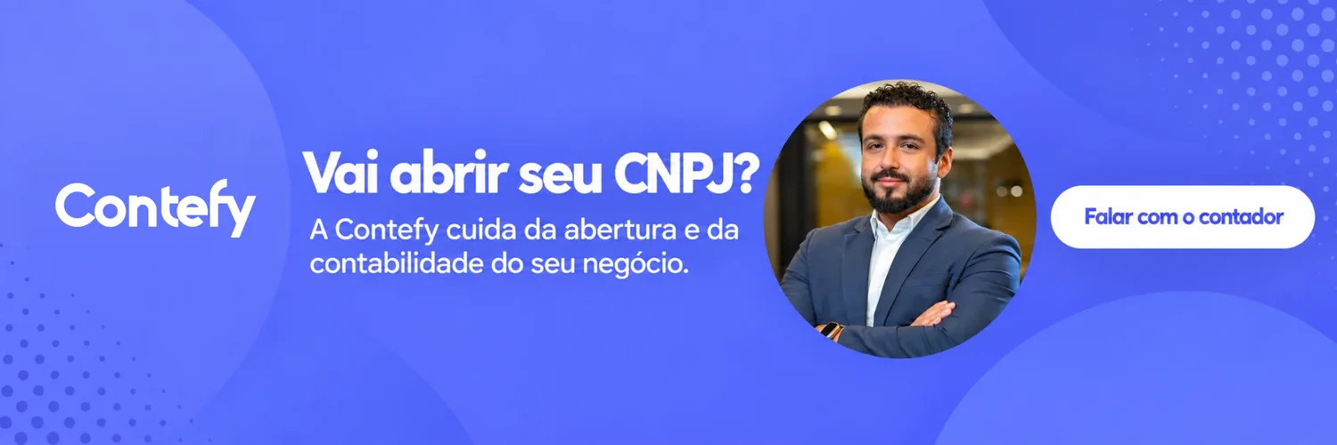 Vai abrir seu CNPJ? A Contefy cuida da abertura e da contabilidade do seu negócio. Falar com o contador pelo WhatsApp.